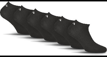 FILA Logo op de hiel Sneakersokken - Maat 35/38 - 6 Pack - Zwart