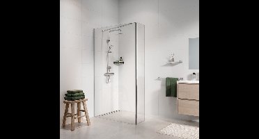 Sealskin Seev Draaibaar panel voor inloopdouche 30x195 cm, 6 mm helder veiligheidsglas Zilver hoogglans