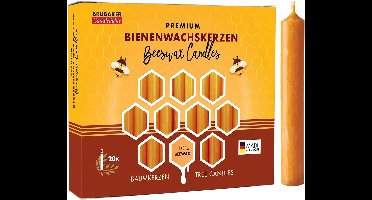 BRUBAKER 200 Stuks Boomkaarsen - 10% Bijenwas - Kerstkaarsen - Piramidekaarsen - Kerstboomkaarsen - Kaarsen - Kaarsjes - 95/12.5 mm Honinggeel