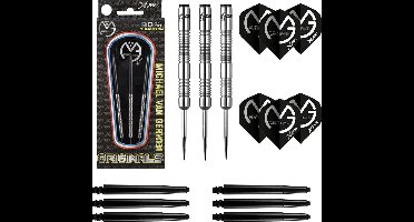 XQMax – Michael van Gerwen Originals 90% Tungsten – 25 gram – dartpijlen – plus 2 sets darts shafts en 2 sets darts flights