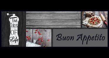 MD Entree - Keukenloper - Vloerkleed - Machinewasbaar - Cook&Wash - Buon app. - 50 x 150 cm