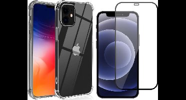 Hoesje geschikt voor iPhone 13 Mini en Screenprotector - Shock Proof Case - Transparant