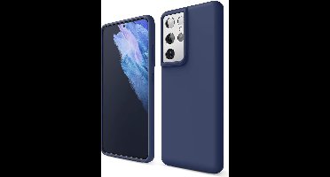 Hoesje Geschikt Voor Samsung Galaxy S21 Ultra hoesje - S21 Ultra hoesje Navy - Hoesje Geschikt Voor Samsung Galaxy S21 Ultra hoesje Nano Liquid siliconen Backcover- hoesje Hoesje Geschikt Voor Samsung Galaxy S21 Ultra