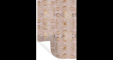Muurstickers - Sticker Folie - Patronen - Bloemen - Goud - 20x30 cm - Plakfolie - Muurstickers Kinderkamer - Zelfklevend Behang - Zelfklevend behangpapier - Stickerfolie