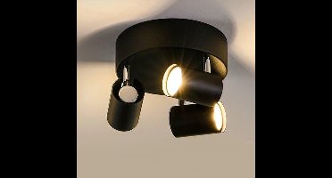 Groenovatie Plafondspot Rond - 3-Lichts - Kantelbaar - GU10 Fitting - Zwart