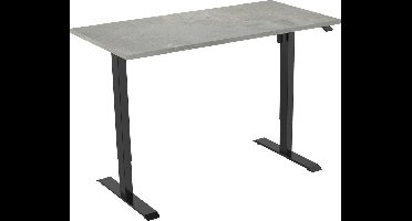 OrangeLabel Euroseats Z1 Zit/Sta bureau. Zwart frame en blad Oxyd 120x80cm. Elektrisch te verstellen.