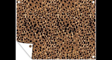 Tuin decoratie Dierenprint - Bruin - Zwart - 40x30 cm - Tuindoek