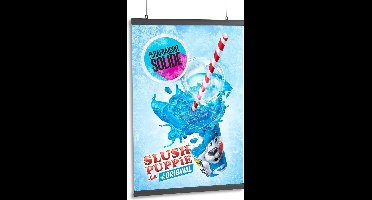 2 Pack posterklemmen zwart klikprofiel B1 - lengte 100cm posterlijst aluminium kliklijst posterhanger poster ophangsysteem