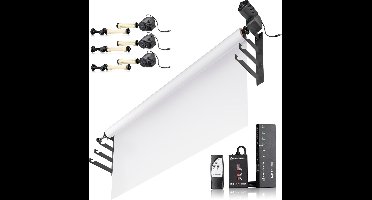 Bresser Electrisch Achtergrondsysteem - 4x Achtergrondrol  - Draadloos