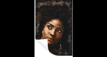 Muurstickers - Sticker Folie - Vrouw - Abstract - Krant - 20x30 cm - Plakfolie - Muurstickers Kinderkamer - Zelfklevend Behang - Zelfklevend behangpapier - Stickerfolie