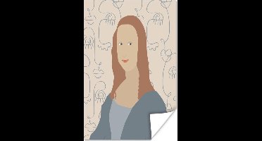 Poster Pastel - Mona Lisa - Line Art - 20x30 cm