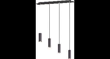 LED Hanglamp - Torna Mary - GU10 Fitting - 4-lichts - Rond - Mat Zwart Aluminium