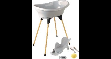 Thermobaby Vasco baby badje zacht grijs - complete set met standaard 7 in 1