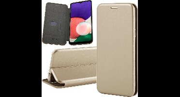 Hoesje geschikt voor Samsung Galaxy A22 5G - Bookcase Goud - Wallet Hoesje
