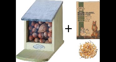 Eekhoorn voederhuis + voeder voor eekhoorn 500gram