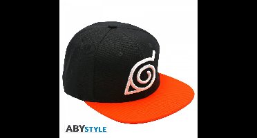 NARUTO SHIPPUDEN - Snapback Cap - Black & Orange - Konoha