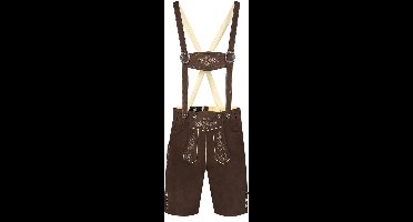 Oktoberfest Lederhosen Man - Bruin - Kort Model - Imitatie Leer - Maat XXL