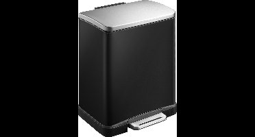 EKO - E-Cube pedaalemmer 12 liter - Stainless steel Plastic - zwart glanzend, mat RVS - Prullenbak