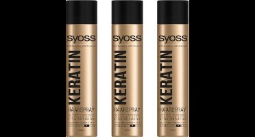 Syoss Haarspray / Haarlak – Keratine - Voordeelverpakking 3 x 400 ml