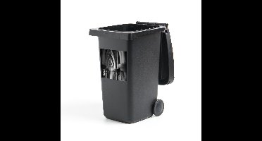 Container sticker Abdij bogen - Abdij bogen in Mont Saint-Michel in het zwart-wit Klikosticker - 40x40 cm - kliko sticker - weerbestendige containersticker