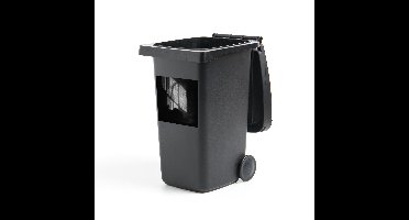 Container sticker Rembrandt van Rijn (vierkant zwart wit) - Een man lezend in een hoge kamer - Schilderij van Rembrandt van Rijn Klikosticker - 40x40 cm - kliko sticker - weerbestendige containersticker