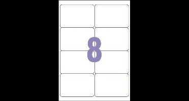 Kangaro etiket - inkjet/laser/kopieer - 99,1x67,7mm - 100 vel - 8 stickers per vel - K-9967