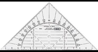 Geodriehoek M+R 2316 160mm transparant