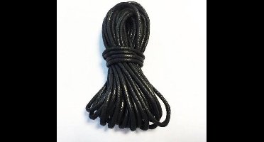 Waxed Cotton Cord, round, Black