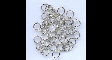 Splitring gehard zilverkleur 8 milimeter 50 Stuks