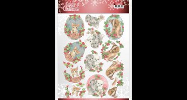3D knipvel Lovely Christmas - Jeanine's Art CD11375 -lovely christmas pets