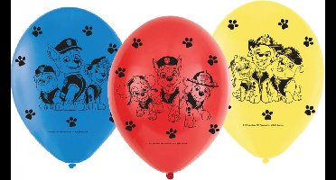 PAW Patrol - Ballonnen - 23 cm - Blauw/Rood/Geel - 6 stuks