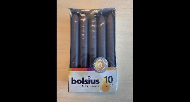 Bolsius Dinerkaarsen - Grijs - 10 stuks