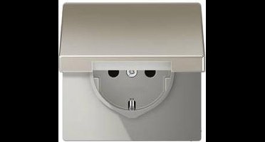 Jung ES1520KIKL Wandontactdoos met klapdeksel Inzetstuk 1-voudig RVS 1 stuk(s)