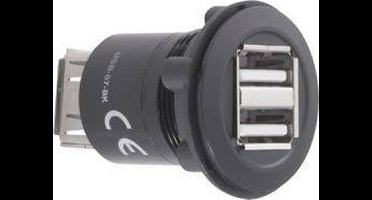 TRU COMPONENTS USB-07-BK Dubbele USB-inbouwbus 2.0 Bus, inbouw, Adapter 2x USB-bus type A naar 2x USB-bus type A Inhoud