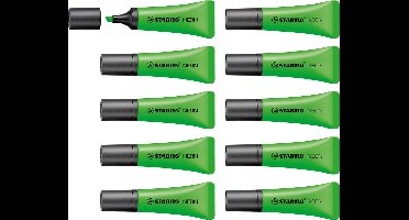 STABILO NEON - Markeerstift - Unieke Tube Vorm - Groen - Doos 10 Stuks