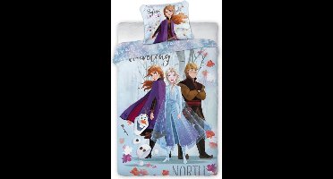 Frozen dekbedovertrek - eenpersoons - Anna, Elsa en Olaf dekbed 140 x 200 cm.