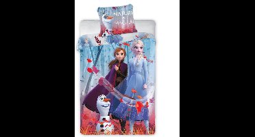 Frozen dekbed - eenpersoons - Anna, Elsa en Olaf dekbedhoes - 140 x 200 cm.