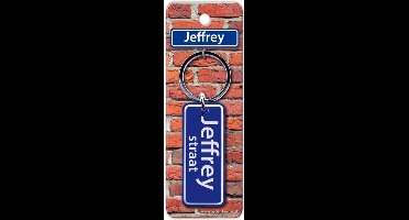Paper Dreams Sleutelhanger Straatnaam Jeffrey 9 Cm Staal Blauw