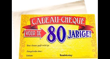 Paper Dreams Cadeaucheque 80 Jaar 34,5 Cm Papier Rood/geel