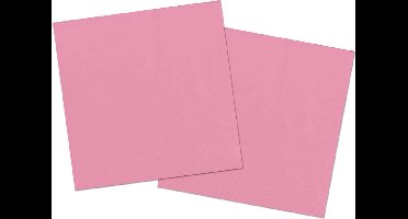Servetten - 60x st - roze - 33 x 33 cm - papier - feestservetten - uni kleur - lunch/diner servetjes