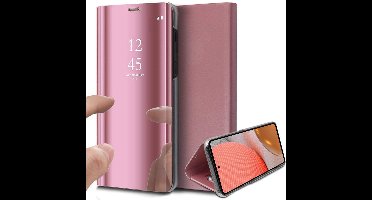 Hoesje geschikt voor Samsung Galaxy A72 - Spiegel Book Case - Roségoud