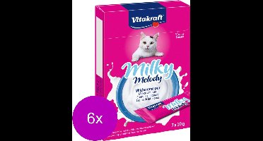 Vitakraft Milky Melodie Pure - Kattensnack - Melk - 6 x 70 g