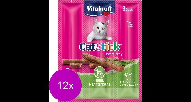 Vitakraft Cat-Stick Mini - Kattensnack - Kip - 12 x 3 st