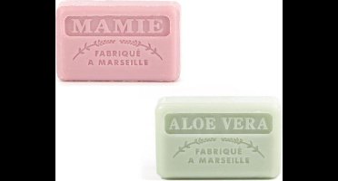 Savon de marseille cadeauset mama + aloë vera 2x 125 gr. - moederdag - oma cadeau - mama geschenkset - moederdag geschenkset