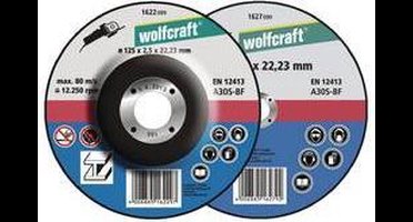 wolfcraft - Doorslijpschijf voor metaal, haaks gebogen - 1622300