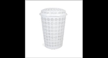 Gerimport Wasmand kunststof kleur wit , inhoud 75 liter