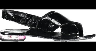 Calvin Klein - Dames Sandaal - Zwart - Platte Hakken - Logo