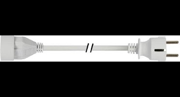 Perel Verlengkabel, H05VV-F 3G1.5, 3 m, 16 A/230 V, 3500 W, type E/F, Schuko, voor binnen, pvc, wit