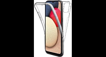 Hoesje geschikt voor Samsung A02s en Screenprotector - Transparant 360 Case + Screenprotector