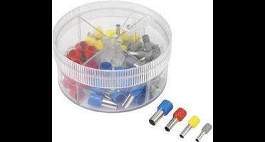 TRU COMPONENTS 739966 Assortiment adereindhulzen 4 mm², 6 mm², 10 mm², 16 mm² Deels geïsoleerd Grijs, Geel, Rood, Blauw